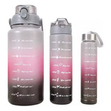 Set X 3 Botellas Motivacional Deportiva Degrade