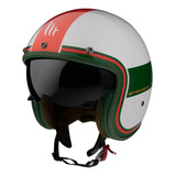 Casco Mt Le Mans 2 Sv Retro Blanco Verde D5