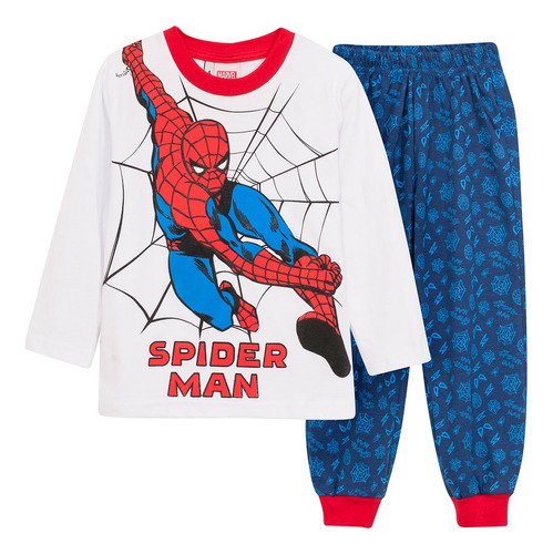 Pijama Spiderman Manga Larga Marvel Oficial Algodon Nene