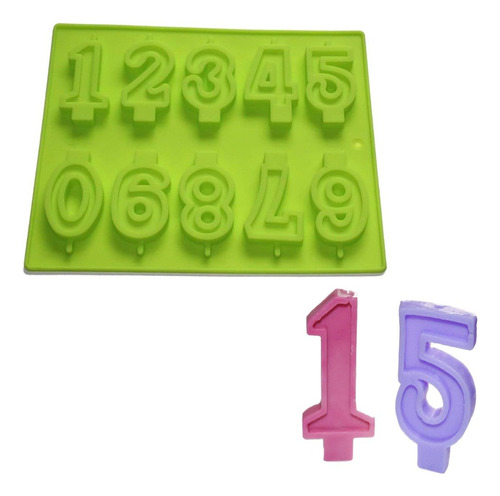 Molde En Silicona Numero En Forma De Vela Para Tortas,postre