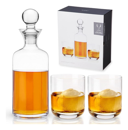 ~? Viski Modern Decanter & Tumbler Gift Set - Crystal Barwar