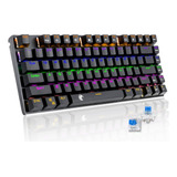 Teclado Gamer Z-88 Qwerty Azul Con Luces Arcoíris