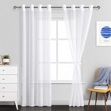 Rosette White Sheer Cortinas  - Grommet Semi Transparente C