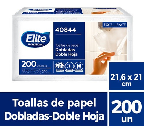 Elite Professional Excellence Doble Hoja Paquete De Toalla Interfoliada 200 Unidades
