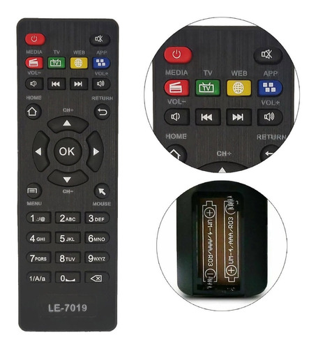 Controle Tv Compativel Conversor Aquario Smart Stv 2000 4k