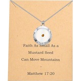 Collar De Semillas De Mostaza Cristiana Matthew 17:20, Tarj