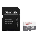 Sandisk Micro Sd Ultra 64gb Clase 10 100mbs Con Adaptador