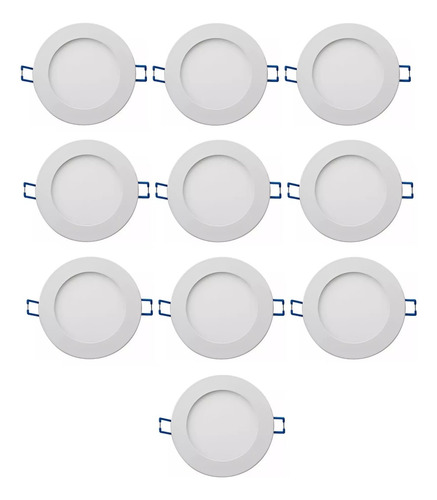 Foco Panel Led 3w Embutido Redondo 8.5cm Luz Cálida 220v X10