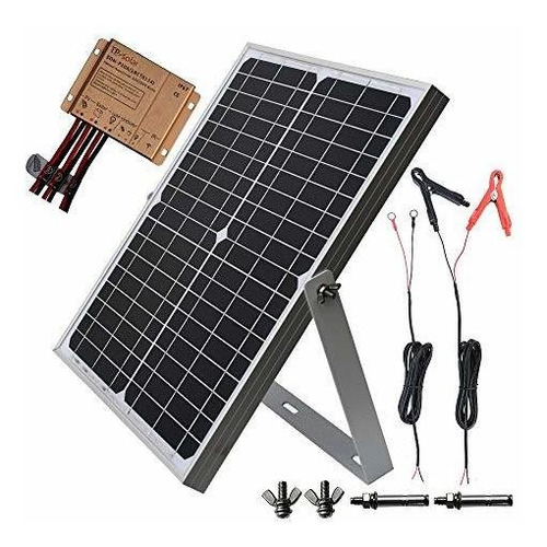 Tp-solar Kit De Panel Solar De 20 W Y 12 V, Cargador De Bate