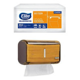 Kit Porta Papel Toalha Marron + Folha Simples Elite 207229