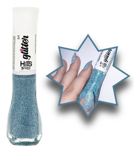 Esmalte Hits Diamante Lua Azul Glitter Refletivo 8ml