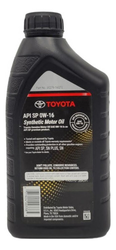 Aceite 0w16 Toyota Original 4runner Corolla Camry Thundra Foto 2