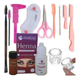 Kit Henna Makiaj Profissional +paq +tes Pincel Espatula Mold