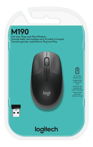 Mouse Logitech M190 Sem Fio Cinza