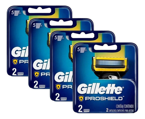Carga Gillette Fusion Proshield Refil 8 Unid. Pele Sensível