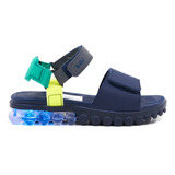 Sandalias Con Luces Led Nene Varon Bajas Bibi Srl04 Velcro