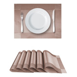 Kit 6 Peças Jogo Serviço Americano Mesa Jantar - Colorê Cor Bronze