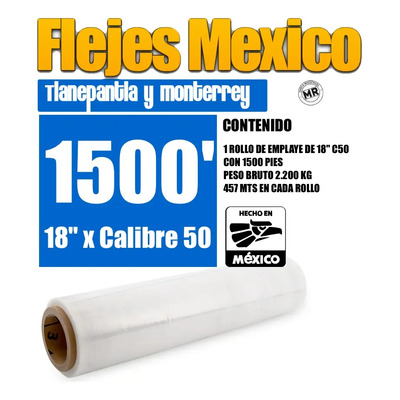 Flejes Mexico 1 Rollo de playo emplaye polistretch 1500 pies | MercadoLibre