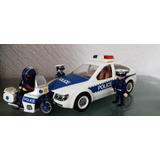 Patrulla Y Motocicleta Azul De Policía Playmobil 