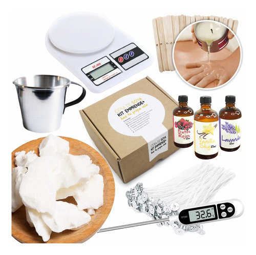 Cera Soya Insumos Velas Aromáticas Masajes Kit Emprende+ 1kg