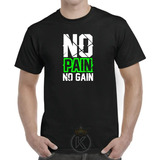 Polera No Pain No Gain Gym Algodon - Estampaking