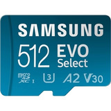 Tarjeta Micro Sd Samsung Evo Select 512gb A2 V30 U3 130 Mb/s