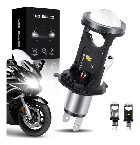 Faros Led H4 Hb3 9003 Tipo Lupa Para Moto Luz Altas Y Bajas