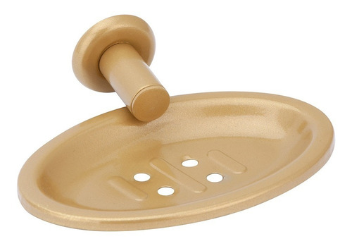 Saboneteira Inox Banheiro Parede Porta Sabonete Gold/dourado Cor Bege