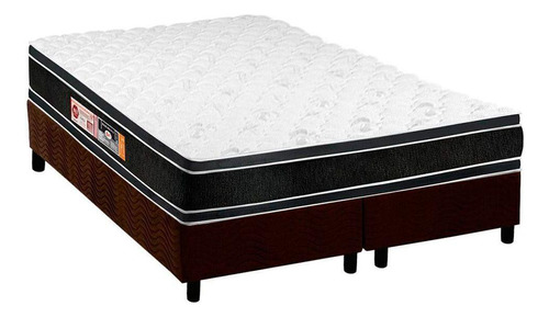 Cama Box Queen: Colchão D33 Castor Black White +base Crc Su