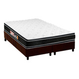 Cama Box Queen: Colchão D33 Castor Black White +base Crc Su