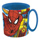 Taza Infantil Hombre Araña De Plastico Stor 390ml Color Azul Spiderman