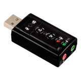 Tarjeta De Sonido Usb 7.1 Con Control De Volumen En Empaque Color Negro