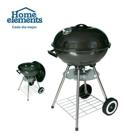 Asador De Carbón Home Elements Portatil 44cm De Diametro