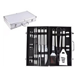 Set Parrilla Bbq 18 Piezas Con Maletin Kit Asados Parrillero