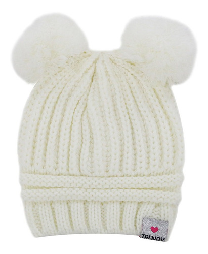 Gorro Tejido Nena Niña Lana Con Pompon Modelo Orejita Abrigo