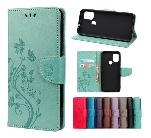 Funda De Piel Para Motorola Moto G30, Diseño De Mariposas