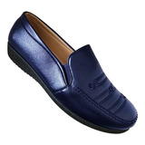 Zapato Mujer Casual Clasico Comodo Bordado Azul 3232