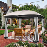 Gazebo Para Patio De 10x12 Color Gris Marca Fab Based