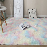 Tapete Alfombra Decorativa Peludo 1.98x1.50-esquimal Rainbow