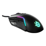 Mouse Steelseries Rival 5 Gaming 18000 Dpi 9 Botones Gamer Negro