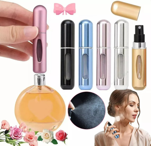 Mini Atomizador Para Perfume Recargable Capsula Viaje 5pcs