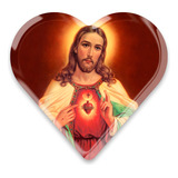 Adesivo Sagrado Coração De Jesus Coração Resinado Carro