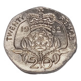 Moneda Antigua 1982 Britanica Elizabeth Ii 20 Pence