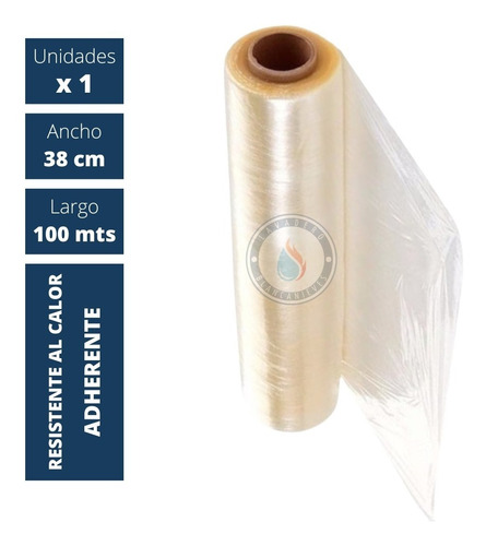 Rollo De Film Adherente 38x100m Pvc Comida Alimentos