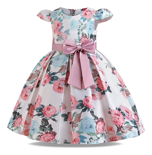 Elegante Vestido De Verano Con Flores Para Niña, Ropa De Fie