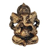 Ganesha Hindu Deus Sorte Prosperidade Sabedoria Resina 9,5cm