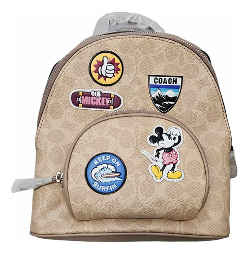 Mochila Escolar Para Mujer Pelicula Disney Mickey Mouse Minnie Mouse Coach De Cuero Con Papeles Y Cubre Polvo Original