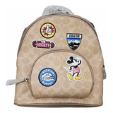 Mochila Escolar Para Mujer Pelicula Disney Mickey Mouse Minnie Mouse Coach De Cuero Con Papeles Y Cubre Polvo Original