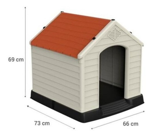 Casa Para Perros 66 X 73 X 69 Color Techo Ladrillo