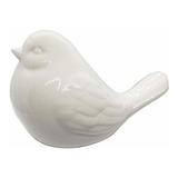 Nueva Figura De Pajaro De Ceramica Vidriada Blanca, Estatu